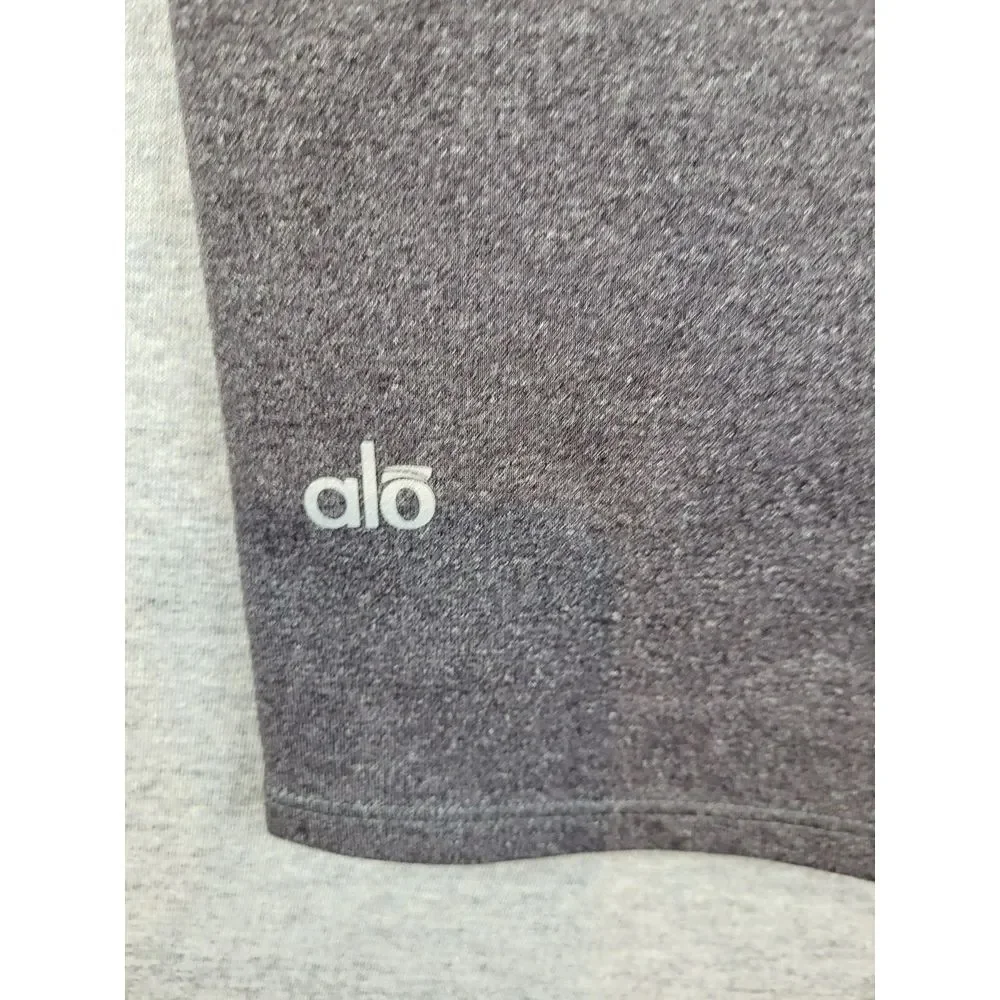 alo Yoga Curvature Capri Cropped Leggings S Navy Blue & Grey‎ Black Mesh Inset